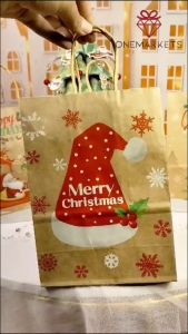 Paperbag Natal - Tentengan Kertas Kraft Christmas - Aksesoris Tas Natal - GB128