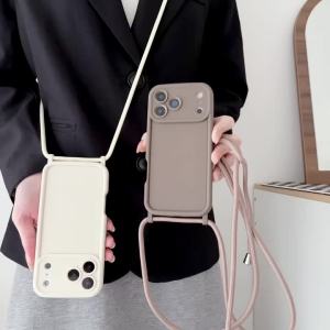 For iPhone 17 16 15 14 13 12 11 Pro Xs Max 17e 16e 7 8 Plus Air Crossbody Adjustable Lanyard Strap Phone Case Shockproof Cover