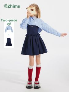 iplant | Bộ Đồ Cho Bé Gái Áo Sơ Mi Vest Đầm 2 Món
