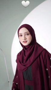 Elly fashion/Jameela Abaya Set Matt Crinkle Bordir/Abaya termurah/Dress lebaran/Gamis wanita/Gamis