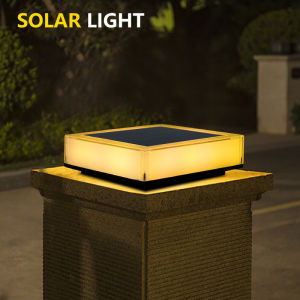 LED Solar Pillar Light Outdoor Garden Column Head Night Light for Courtyard Cottage Waterproof Solar Lamp Landscape Decoration