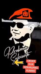 Sticker presiden prabowo cutting sticker variasi kaca mobil dan visor motor gambar siluet