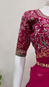 [PRE-ORDER] FAUX GEORGETTE SAREES FEBRIC WITH THRED {ETA:2025-12-31}