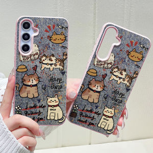 Phone Case for Samsung Galaxy S26 S25 S23 Ultra S24 FE A57 A56 A55 5G A07 4G Cases Cats Handwritten English Slogan Retro Print
