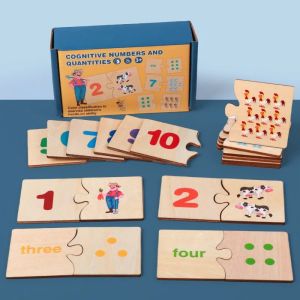 Montessori Gỗ Ghép Số Đồ Chơi Xếp Hình Giáo Dục Sớm Hoa Văn Kỹ Thuật Số Làm Dày Khối Trò Chơi Cho Bé 3-12Y Lễ Hội Quà Tặng