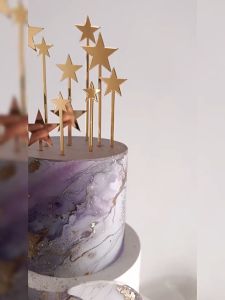 [Ready Stock] Moon Star Arcylic Set Gold Set cake topper cake decoration 月亮星星亚克力蛋糕生日插排