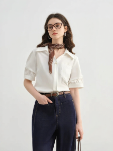 DUSHU | Summer Bamboo Fiber Large Size Womens Office Casual Shirt