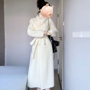 CHANGTONG | Elegant Long Double-faced Wool Coat for Spring