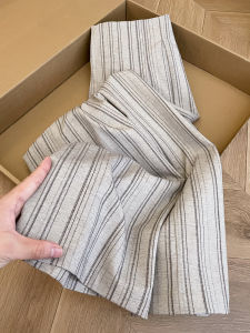 PAIBOLI | กางเกงขายาวทรงหลวมสไตล์ฝรั่งเศส ดีไซน์เรียบง่าย ผ้าฝ้ายลินิน ทรงหลวม กางเกงขายาวทรงหลวมสำหรับฤดูร้อนปี 2025