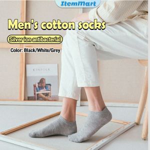 ItemMart Mens Cotton Socks Invisible Socks Foot Socks For Men 3 Colors Black/White/Grey