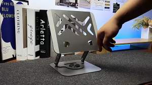Sturdy 360° Rotation Laptop Stand Adjustable Foldable Notebook Holder Space-saving Durable Desktop Riser for 10-17 Inch Laptops