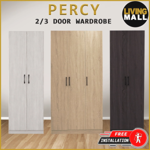 LivingMall Percy Premium 2 Feet 2 Doors / 3 Feet 3 Door Wardrobe Laminated Back Panel