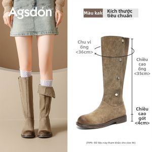 Agsdon | Giày Bốt Dài Đế Dày Phong Cách Tây Phương Cho Mùa Hè