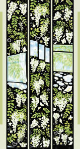 Green Vine Pet Shell Light Floral Window Sticker White Flowers Adhesive Tape Planner Tape Subpacked Educational Supplies