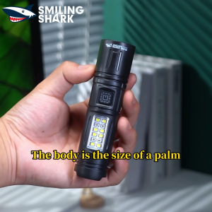 SMILING SHARK LED Flashlight Super Bright M60 With COB Camping Light 7Mode Red White Light Type-c Rechargeable Torch Light Waterproof Outdoor Lighting SD5374