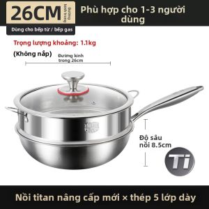 Carsly | Chảo Titanium Chống Dính Không Phủ Màng Hình Vảy Cá