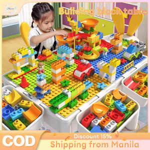 200+ Blocks Kids Play & Learn Center 2-in-1 Table Chair Set Storage Creative Building Study Fun Space-Saving (Ages 3+)