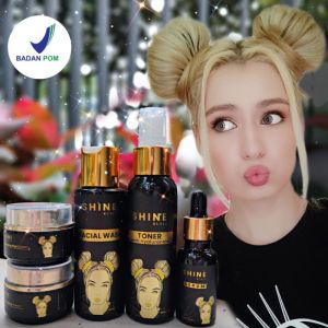 cream shine Rusia isi paket sabun + toner + serum + cream malam ( tanpa cream siang)