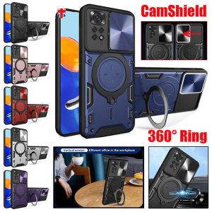 For Xiaomi POCO X5 X6 X7 F5 F6 F7 M6 M7 Pro Ultra 4G 5G Armor Heavy Duty Case Ring Sliding Window Protection Cover