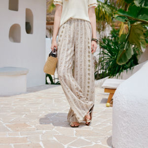 XIANGYING | Vacation Style Retro High Waist Loose Trousers