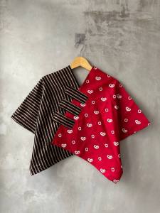 Outer Batik Wanita Terbaru Croptop Jumputan Cap