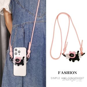 Sturdy Adjustable Phone Strap Long Crossbody Outdoor Travel Universal Lanyard Cat Design Fashionable Womens Mobile Phone Case Accessory
