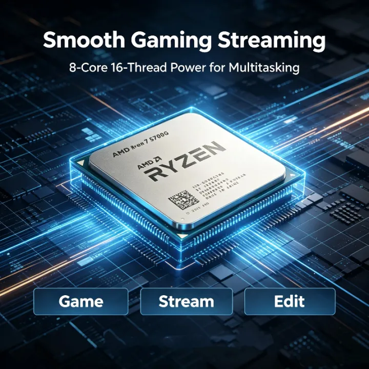 AMD | APU Ryzen 7 5700G R7 5700G Zen3 Architecture 8 Core 16 Thread 4.6GHz High Frequency Socket AM4 Gaming Chip Without Package