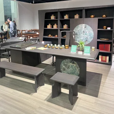 Modern Minimalist Chinese Style Tea Table Set Solid Wood Tea Room Tea Brewing Desk Tea Table Tea Room Furniture Combination