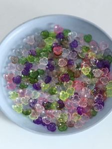 100pcs/lot 9*9.5mm Colorful Resin Flower Spacer Beads Petal Loose Beads For Jewelry Making DIY Necklace Bracelet Accessories