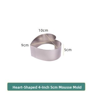 Stainless Steel Heart Shaped Mousse Ring High 5cm Egg Frying Baking Tool for 4 6 8 Inch Cakes Chinese Style Baking Utensils