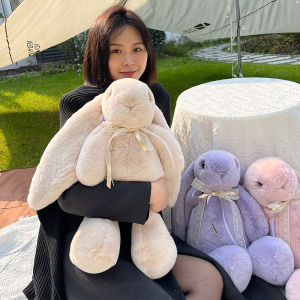 Yue AI Fur Real Fur Shiny Eyes Rex Rabbit Fur Rabbit Doll Cute Large Long Eared Rabbit Christmas Birthday Gift