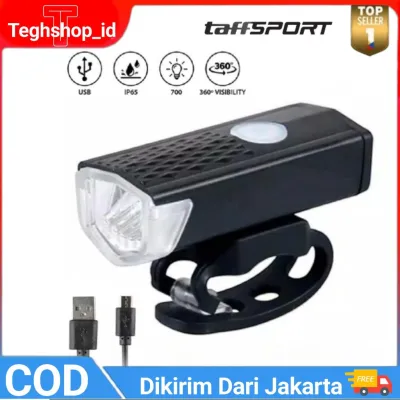 LAMPU SEPEDA DEPAN BELAKANG Lampu Sepeda Gowes Paket 2in1 LED Light Depan dan Belakang Kelap Kelip Di Cas Gunung MTB Roadbike