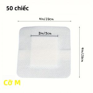 50 Chiếc Băng Dán Vết Thương Y Tế Không Dệt Không Gây Dị Ứng Cỡ Lớn 6x7cm - Băng Sơ Cứu Cho Vết Thương Lớn