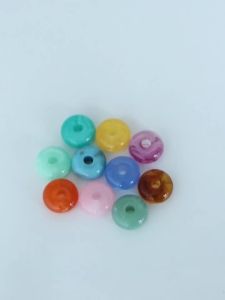 10pcs/lot 18X8.5mm Acrylic Abacus Beads Marbled Two-tone Multicolor Big Hole Loose Spacer Beads for DIY Bracelet Jewelry Making