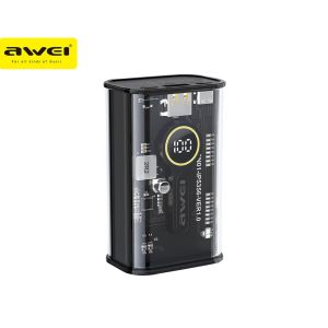 Awei P165K 10000mAh Transparent Powerbank PD+QC 22.5W with LED Display High Speed Charge Long Battery Life