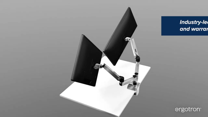 Ergotron LX Dual Side-by-Side Monitor Arm, Black/White/Polished ...