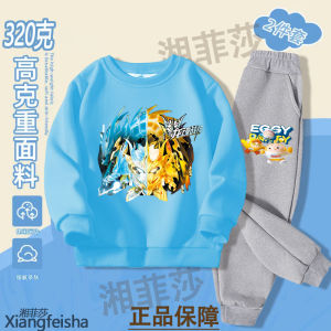 Boys Sportswear Sweatshirt Set Spring Autumn Cartoon Character Design Polyester Cotton Blend Comfortable Two-Piece Outfit