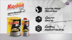 คูลูม่าร์ รองพื้น สีเทา 4:1 ขนาด 3 ลิตร P/A และฮาร์ดเดนเนอร์ ขนาด 0.75 ลิตร P/B สีรองพื้นกลบรอยเทา (Primer Surfacer 2K)