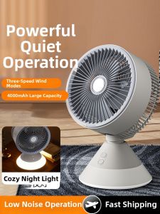 Portable Desktop Mini Fan Ultra Powerful Cooling USB Rechargeable Office Desk Fan with Oscillation Long Battery Life for Students And Office Use