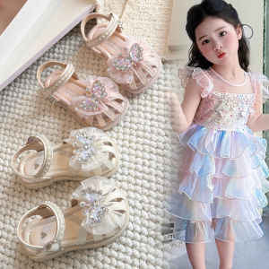 Childrens Crystal Decorated Princess Style Soft Bottom Beach Sandals
