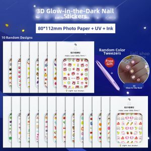 JIELI | Night Glow Adorable Nail Stickers Waterproof