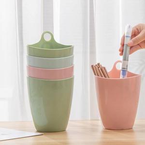 Desktop Hanging round Trash Can Bathroom Face Towel Mini Paper Basket Simple Creative Coverless Storage Tube Household Use