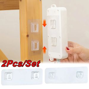 Double-Sided Adhesive Wall Hooks Multi-Purpose Wall-Mounted Strong Desktop Socket Fixer Kitchen Bathroom Organizer Holder