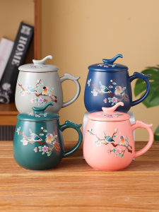 Chinese Style Ceramic Cup with Cover Water Cup Mug Household Drinking Cups Office Personal Tea Cup Cup for Boss