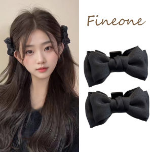 2Pcs Black Bow Hair Claw Clips Girls Cute Bowknot Small Hair Clips Hairpins Hair Accessories