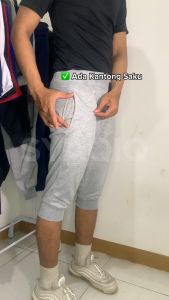Jogger Pants Selutut Celana Jogger Bahan Baby Terry