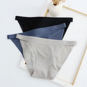 Gợi Cảm Băng Lụa Traceless Quần Lót Nữ Cao Đáy Quần Mỏng 3 Gói Phong Cách Châu Âu Nguyên Chất Quần Lót Cotton