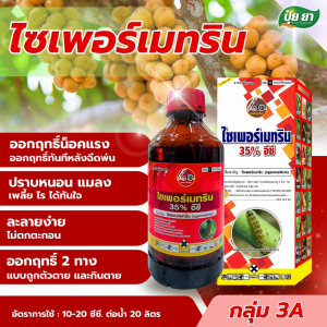 กำจัด เพลี้ยอ่อน เพลี้ยไฟ แมลงหวี่ขาว หนอนเจาะ แมลงปีกแข็ง ไซเพอร์เมทริน 35% ยาน็อค ปุ๋ยยา 1 ลิตร