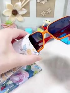 BUYLEMO Art Oil Painting Print Snap Closure Glasses Case Vintage PU Leather Sunglasses & Data Cable Pouch