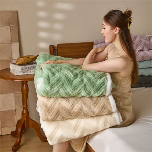 Dansunreve ผ้าห่มขนกระต่าย 6ฟุต/5ฟุต3ฟุต หนา อุ่น ผ้าห่มผ้าฟลานเนล ผ้าห่มกำมะหยี่นม ผ้าห่มคลุมเตียง